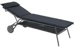 Lafuma Mobilier Gartenliege, Dunkelgrau, Metall, Textil, F&uuml;llung: Schaumstoff,