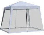 Outsunny Gartenpavillon, Grau, Metall, Kunststoff, 300x245x300 cm, Sonnen- &