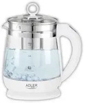 Adler Adler, Wei&szlig;, Transparent, Glas, Kunststoff, 1.5 L, Rund, 21x24x16 cm,