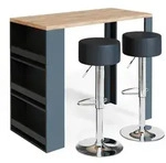 Vicco Bartisch-Set, Eiche, Holzwerkstoff, 3 F&auml;cher, Rechteckig,Rechteckig,