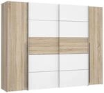 Mid.you Kleiderschrank Forte Narago, Wei&szlig;, Sonoma Eiche, Metall, Kunststoff,