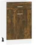 vidaXL K&uuml;chenunterschrank, Dunkelbraun, Holz, Strukturbuche, 1 Schubladen,