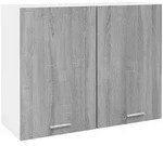 vidaXL K&uuml;chenoberschrank, Silbereichen, Holz, Strukturbuche, Rechteckig,...