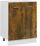 vidaXL Unterschrank, Dunkelbraun, Holz, Strukturbuche, Rechteckig, 60x81.5x46 cm,