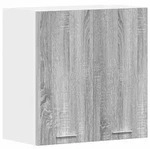 vidaXL K&uuml;chenoberschrank, Silbereichen, Holz, Strukturbuche, Rechteckig,...