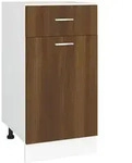vidaXL K&uuml;chenunterschrank, Dunkelbraun, Holz, Strukturbuche, 1 Schubladen,