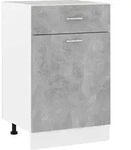 vidaXL Schubunterschrank, Grau, Holz, 1 Schubladen, Rechteckig, 50x46x46 cm, K&uuml;chen,