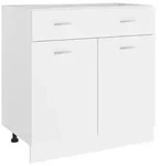 vidaXL Schubunterschrank, Wei&szlig;, Holzwerkstoff, 46x81.5x80 cm, K&uuml;chen,
