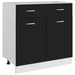 vidaXL Schubunterschrank, Schwarz, Holz, 1 Schubladen, Rechteckig, 80x46x46 cm,