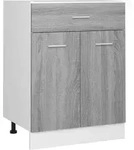 vidaXL Unterschrank, Grau, Holzwerkstoff, 46x81.5x60 cm, K&uuml;chen, K&uuml;chenm&ouml;bel,