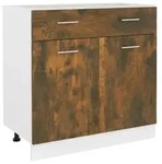 vidaXL Unterschrank, Dunkelbraun, Holz, 1 Schubladen, Rechteckig, 80x81.5x46 cm,