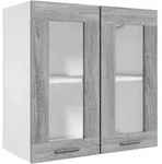 vidaXL K&uuml;chenoberschrank, Silbereichen, Holz, Strukturbuche, Rechteckig,...