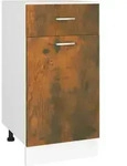 vidaXL Unterschrank, Dunkelbraun, Holz, 1 Schubladen, Rechteckig, 40x81.5x46 cm,