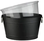 Getr&auml;nkewanne Tin, Schwarz, Metall, Kunststoff, 11 L, 28x22x40 cm, Essen & Trinken,