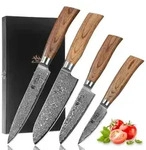 Wakoli Messerset, Braun, Metall, Holz, Kochen, K&uuml;chenmesser, Messersets