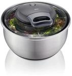 Gefu Salatschleuder Pullit, Schwarz, Transparent, Metall, Kunststoff, 4,5 L, rund,