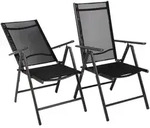 Gardenson Gartenklappstuhl-Set, Anthrazit, Metall, Textil, 56x105x65 cm, klappbar,