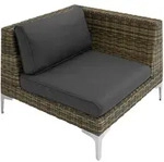 tectake Modulares-Rattanset, Anthrazit, Kunststoff, Loungem&ouml;bel, Gartenlounge-Sets
