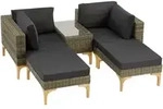 tectake Rattanlounge, Natur, Metall, Organisch, Loungem&ouml;bel, Gartenlounge-Sets