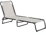 Outsunny Klappliege, Beige, Metall, 58x30x189 cm, Gartenm&ouml;bel, Gartenliegen