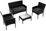 Juskys Gartenset, Schwarz, Anthrazit, Kunststoff, 4, Gartenm&ouml;bel, Gartenm&ouml;bel-Sets