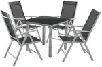 Juskys Gartengarnitur, Silber, Metall, 5, Gartenm&ouml;bel, Gartenm&ouml;bel-Sets