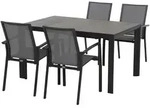 Siena Garden Gartengarnitur, Anthrazit, Metall, Kunststoff, Keramik, 5-teilig,