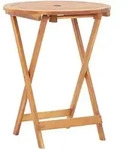 vidaXL Gartentisch, Braun, Holz, Rechteckig,rund, S&auml;ule, 60x75x60 cm,...