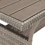 vidaXL Gartentisch, Grau, Kunststoff, Rechteckig,rechteckig, S&auml;ule, 120x66x70 cm,