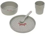 L&auml;ssig Kinder-Geschirr-Set, Dunkelgr&uuml;n, Kunststoff, 7.2x26x22.7 cm, F&uuml;ttern,