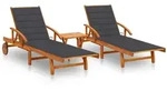 vidaXL Sonnenliege, Grau, Holz, 67x85x199 cm, Gartenm&ouml;bel, Gartenliegen