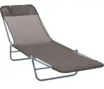 Outsunny Gartenliege, Braun, Metall, 56x28x182 cm, Gartenm&ouml;bel, Gartenliegen