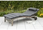 Gardenson Garten-Relaxliege Andalusia, Grau, Metall, Kunststoff, F&uuml;llung: