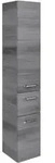 Sadena Hochschrank Serie 4010, Graphit, Metall, 3 F&auml;cher, 1 Schublade(n) Schubladen,