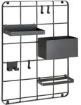 Kleine Wolke Badezimmerregal Framework Grid, Schwarz, Metall, 42x55x13 cm,...