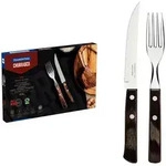Tramontina Steakbesteck Churrasco, Braun, Holz, 12-teilig, 21.2 cm, rostfrei,