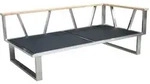 Zebra Gartenbank Belvedere, Grau, Edelstahl, Teak, Holz, Metall, Textil, Teakholz,