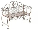 CLP Gartenbank, Braun, Metall, 128x94x46 cm, Gartenm&ouml;bel, Gartenb&auml;nke