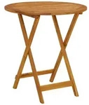 vidaXL Gartentisch,, Braun, Holz, rund, 70x75x70 cm, Gartenm&ouml;bel, Gartentische,