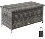 tectake Auflagenbox, Grau, Kunststoff, Rechteckig, 56x60x121 cm, Aufbewahrung &