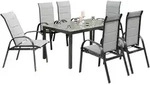 Gardenson Gartenset, Graphit, Grau, Metall, Textil, 7-teilig, Uni, Tisch mit