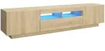vidaXL Lowboard, Sonoma Eiche, Holz, Strukturbuche, 2 F&auml;cher, 1 Schubladen,