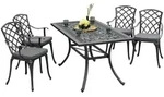 Gardenson Gartentischgruppe, Graphit, Metall, F&uuml;llung: Polyester, rechteckig, rund,