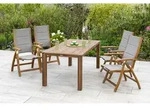Gardenson Gartentischgruppe Acapulco, Grau, Akazie, Holz, Textil, Akazie, Hartholz,
