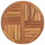 vidaXL Tischplatte, Braun, Holz, Teakholz, Rund, 70x2.5x70 cm, Esszimmer, Tische,