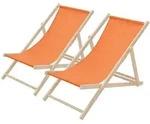 ECD-Germany Liegestuhl, Orange, Holz, 57.5x83x100 cm, Gartenm&ouml;bel, Gartenliegen