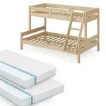VitaliSpa Etagenbett, Hellbraun, Holz, Rechteckig, 120x200 cm, Kinder- &