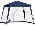 Outsunny Gartenpavillon, Blau, Metall, Kunststoff, 300x245x300 cm, Sonnen- &
