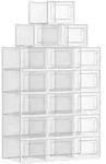 Boxxx Schuhbox, Wei&szlig;, Transparent, Kunststoff, 18-teilig, 18 F&auml;cher, 33.3x19x25.2