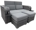 Home Deluxe Strandkorb, Grau, Kunststoff, 160x69x189 cm, Gartenm&ouml;bel, Gartenst&uuml;hle,